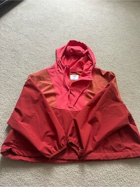 Red-Orange Pullover Anorak jacket
